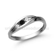 E337FBB_C - FEKETE GYÉMÁNT  CIRKÓNIA köves Fehér arany Eljegyzési gyűrű