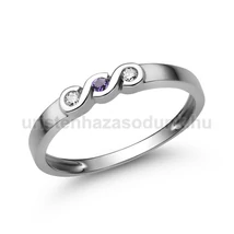 E338FM_C - AMETISZT - CIRKÓNIA köves Fehér arany Eljegyzési Gyűrű