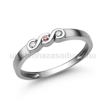 E338FZR_C - RÓZSASZÍN ZAFÍR - CIRKÓNIA köves Fehér arany Eljegyzési Gyűrű