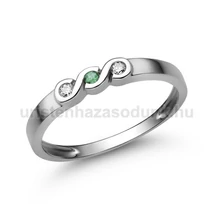 E338FS_B - SMARAGD - GYÉMÁNT köves Fehér arany Eljegyzési Gyűrű