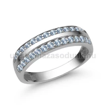 E341FK - AKVAMARIN köves Fehér arany Eljegyzési Gyűrű