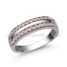 E341FZR - RÓZSASZÍN ZAFÍR köves Fehér arany Eljegyzési Gyűrű