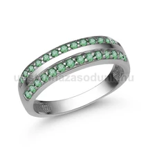 E341FS - SMARAGD köves Fehér arany Eljegyzési Gyűrű