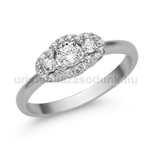 E343FC - CIRKÓNIA köves Fehér arany Eljegyzési Gyűrű