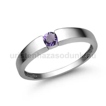 E345FM - AMETISZT köves Fehér arany Eljegyzési Gyűrű