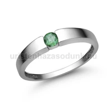 E345FS - SMARAGD köves Fehér arany Eljegyzési Gyűrű