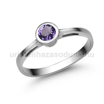 E346FM - AMETISZT köves Fehér arany Eljegyzési Gyűrű