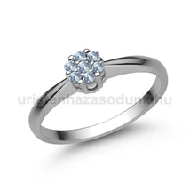 E347FK - AKVAMARIN köves Fehér arany Eljegyzési Gyűrű