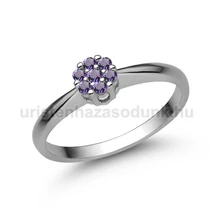 E347FM - AMETISZT köves Fehér arany Eljegyzési Gyűrű