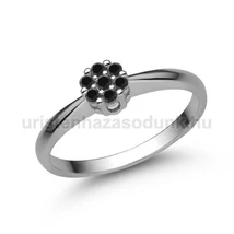 E347FBB - FEKETE GYÉMÁNT köves Fehér arany Eljegyzési gyűrű