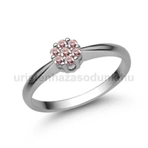 E347FZR - RÓZSASZÍN ZAFÍR köves Fehér arany Eljegyzési Gyűrű
