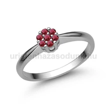 E347FR - RUBIN köves Fehér arany Eljegyzési gyűrű