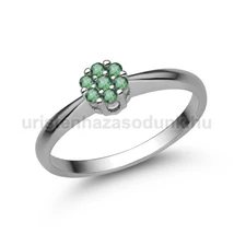 E347FS - SMARAGD köves Fehér arany Eljegyzési Gyűrű