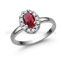 E348FR_C - RUBIN - CIRKÓNIA köves Fehér arany Eljegyzési gyűrű