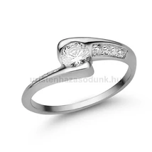 E349FZF_C - FEHÉR ZAFÍR - CIRKÓNIA köves Fehér arany Eljegyzési Gyűrű