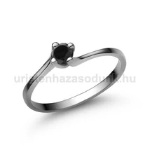 E34FBB - FEKETE GYÉMÁNT köves Fehér arany Eljegyzési gyűrű