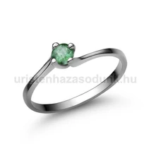 E34FS - SMARAGD köves Fehér arany Eljegyzési Gyűrű