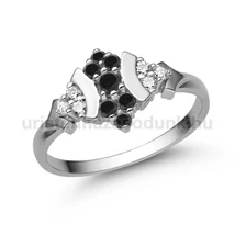 E350FBB_C - FEKETE GYÉMÁNT - CIRKÓNIA köves Fehér arany Eljegyzési gyűrű