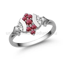 E350FR_C - RUBIN - CIRKÓNIA köves Fehér arany Eljegyzési gyűrű