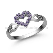 E351FM - AMETISZT köves Fehér arany Eljegyzési Gyűrű