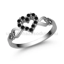 E351FBB - FEKETE GYÉMÁNT köves Fehér arany Eljegyzési gyűrű
