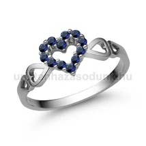 E351FZK - KÉK ZAFÍR köves Fehér arany Eljegyzési Gyűrű