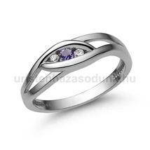 E354FM_B - AMETISZT - GYÉMÁNT köves Fehér arany Eljegyzési Gyűrű E354FM_B - AMETISZT - GYÉMÁNT köves Fehér arany Eljegyzési Gyűrű
