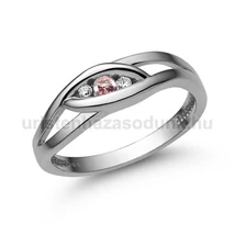 E354FZR_C - RÓZSASZÍN ZAFÍR - CIRKÓNIA köves Fehér arany Eljegyzési Gyűrű