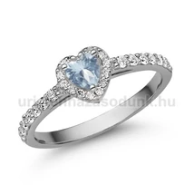 E356FK-C - AKVAMARIN - CIRKÓNIA köves Fehér arany Eljegyzési Gyűrű