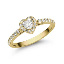 E356SC - CIRKÓNIA köves Sárga arany Eljegyzési Gyűrű