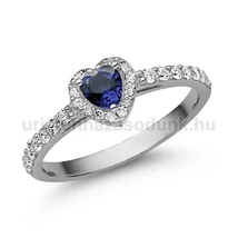 E356FZK_C - KÉK ZAFÍR - CIRKÓNIA köves Fehér arany Eljegyzési Gyűrű