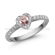E356FZR_C - RÓZSASZÍN ZAFÍR - CIRKÓNIA köves Fehér arany Eljegyzési Gyűrű