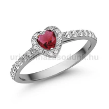 E356FR_B - Rubin - GYÉMÁNT köves Fehér arany Eljegyzési gyűrű