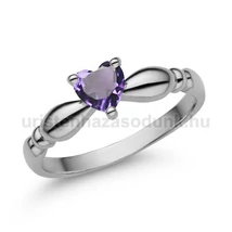 E359FM - AMETISZT köves Fehér arany Eljegyzési Gyűrű