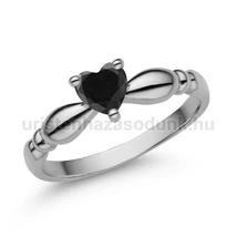 E359FBB - FEKETE GYÉMÁNT köves Fehér arany Eljegyzési gyűrű