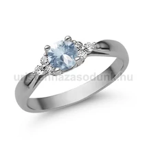 E361FK-C - AKVAMARIN - CIRKÓNIA köves Fehér arany Eljegyzési Gyűrű
