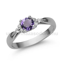 E361FM_C - AMETISZT - CIRKÓNIA köves Fehér arany Eljegyzési Gyűrű E361FM_C - AMETISZT - CIRKÓNIA köves Fehér arany Eljegyzési Gyűrű
