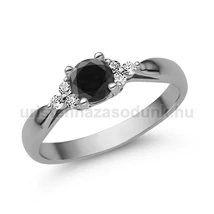 E361FBB_B - FEKETE GYÉMÁNT -  GYÉMÁNT köves Fehér arany Eljegyzési gyűrű