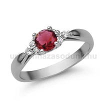 E361FR_C - Rubin - CIRKÓNIA köves Fehér arany Eljegyzési gyűrű