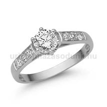 E362FZF_B - FEHÉR ZAFÍR - GYÉMÁNT köves Fehér arany Eljegyzési Gyűrű