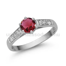 E362FR_B - Rubin - GYÉMÁNT köves Fehér arany Eljegyzési gyűrű