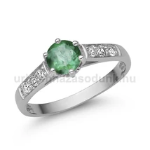 E362FS_C - SMARAGD - CIRKÓNIA köves Fehér arany Eljegyzési Gyűrű
