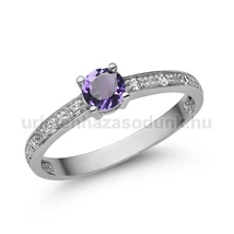 E363FM_B - AMETISZT - GYÉMÁNT köves Fehér arany Eljegyzési Gyűrű E363FM_B - AMETISZT - GYÉMÁNT köves Fehér arany Eljegyzési Gyűrű