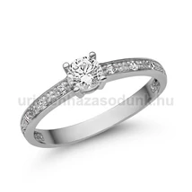 E363FZF_C - FEHÉR ZAFÍR - CIRKÓNIA köves Fehér arany Eljegyzési Gyűrű