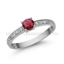 E363FR_C - Rubin - CIRKÓNIA köves Fehér arany Eljegyzési gyűrű