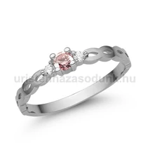 E364FZR_B - RÓZSASZÍN ZAFÍR - GYÉMÁNT köves Fehér arany Eljegyzési Gyűrű
