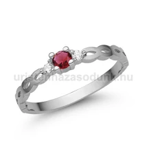 E364FR_C - Rubin - CIRKÓNIA köves Fehér arany Eljegyzési gyűrű