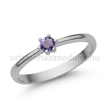 E366FM - AMETISZT köves Fehér arany Eljegyzési Gyűrű