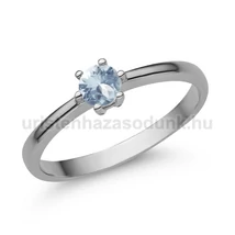 E368FK - AKVAMARIN köves Fehér arany Eljegyzési Gyűrű
