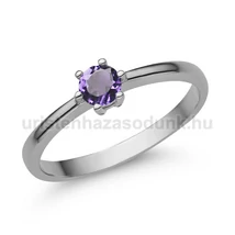 E368FM - AMETISZT köves Fehér arany Eljegyzési Gyűrű